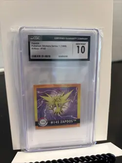 Zapdos Pokemon Sticker Series 1 (1999) CGC Gem Mint 10 - Image 1