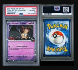 2025 POKEMON DRI EN-DESTINED RIVALS PRERELEASE #087 TEAM ROCKET'S MIMIKYU PSA 10 - Image 3