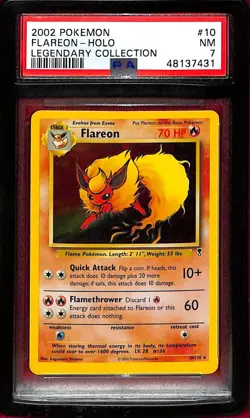 PSA 7 2002 Pokemon Legendary Collection Holo Flareon #10 - Image 1