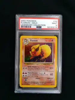 2002 Pokemon Flareon HOLO Legendary Collection #10 MINT Graded PSA 9 - Image 1