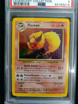 2002 Pokemon Flareon HOLO Legendary Collection #10 MINT Graded PSA 9 - Image 2