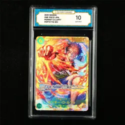 TQG 10 GEM MINT 2025 One Piece JPN Monkey D. Luffy OP13-118 SEC - Image 1
