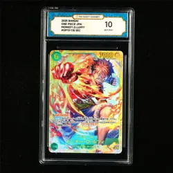 TQG 10 GEM MINT 2025 One Piece JPN Monkey D. Luffy OP13-118 SEC - Image 2
