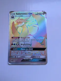 2018 Sun & Moon - Dragon Majesty Salamence-GX Stage 2/Rare Rainbow #73- POOR - Image 1