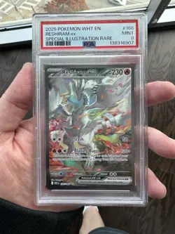 2025 POKEMON WHT EN-WHITE FLARE SPECIAL ILLUSTRATION RARE #166 RESHIRAM EX PSA 9 - Image 1
