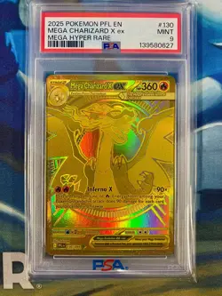 PSA 2025 Pokemon PFL EN Mega Charizard X ex Mega Hyper Rare #130 Mint 9 - Image 1