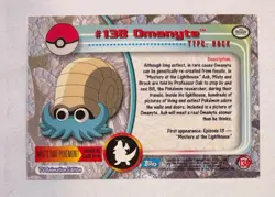 Omanyte #138 -Pokemon Topps Card TV Animation Series 3 - HoloFoil - Blue Logo LP - Image 2