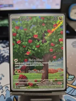 Pokemon TCG Applin Twilight Masquerade Holo Illustration Card #185/167 - Image 1