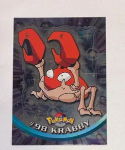 Topps Pokemon Foil Holo Card TV Animation Series 2 Blue Logo #98 Krabby - Image 1
