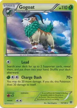 2x (XY01-019) Gogoat Holofoil Rare Pokemon XY Base Set Card # 19 - Image 1
