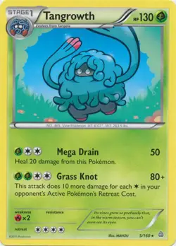 2x (XY05-005) Tangrowth Rare Pokemon XY Primal Clash Card # 5 - Image 1