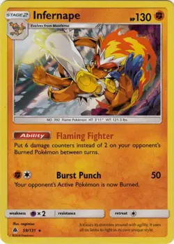 2x (SM06-059) Infernape (Rare Holo) Pokemon Forbidden Light Card # 59 - Image 1