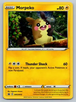 Morpeko SWSH012 Pokemon Sword & Shield Black Star Promo HOLO Card LP - Image 1