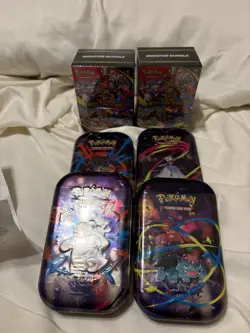Pokemon TCG Mega evolution Sealed Lot: 2X Booster Bundle And 4 Mini Tins - Image 1