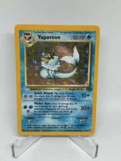 1999 Pokemon Jungle Vaporeon Holo Rare #12/64 WOTC Vintage TCG - Image 1