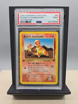 2000 POKEMON GYM CHALLENGE 1ST ED #60 BLAINE'S CHARMANDER PSA 9 (GEM MINT) - Image 1