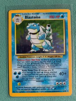 1999 Pokemon BLASTOISE Base Set STAGE Unlimited Edition HOLO 2/102 - Image 1