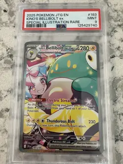 PSA 9 MINT Iono's Bellibolt ex Journey Together SIR Holo Pokemon 183/159 - Image 1