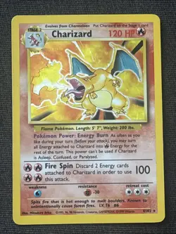 Pokemon TCG Charizard 004/102 Base Set Holo Rare LP - Image 1