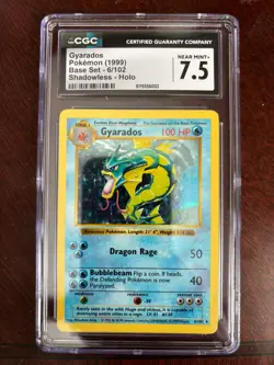 Gyarados 6/102 Base Set Shadowless CGC 7.5 Pokemon 1999 - Image 1