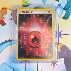 Pokemon Fire Energy Basic 102/106 Reverse Holo Rare EM Emerald NM 2005 Swirl - Image 1