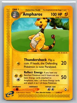 Pokemon TCG Ampharos #1/147 Rare READ CCG Aquapolis - Image 1