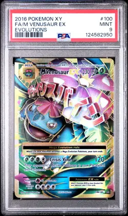 2016 POKEMON XY EVOLUTIONS #100 FULL ART/M VENUSAUR EX PSA 9 - Image 1