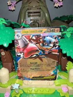 Pokemon Mega Lucario EX 077/132 Mega Evolutions Prize Pack Series 8 Play Stamp - Image 1