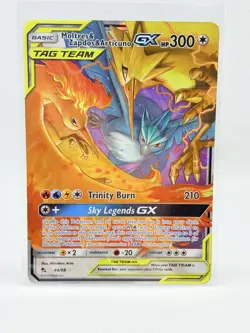 Pokemon TCG Moltres Zapdos Articuno GX 44/68 Hidden Fates NM/Mint Condition - Image 3