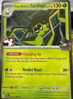 Team Rocket's Spidops Cosmos Holo Pokemon Play! Prize Pack Play Stamp Series 8 - Image 1