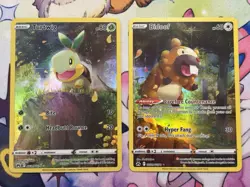Pokemon Crown Zenith Illustration Rare Lot Of 2 (Turtwig/Bidoof) NM - Image 1
