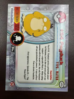 1999 Topps Pokemon TV Animation Series 1 Psyduck #54 Black Logo Non Holo - Image 2