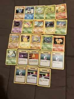 Pokemon TCG: 23 Assorted Base Set Commons and Uncommons - Image 1
