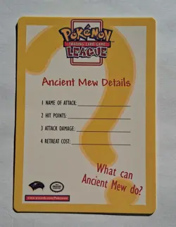 Pokemon - Ancient Mew Details Promo 2000 Insert Card - creased - Image 2