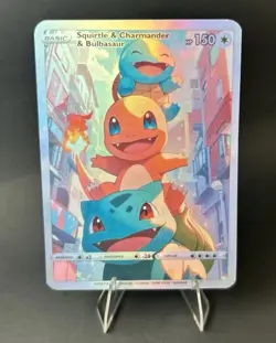 Squirtle, Charmander, Bulbasaur Pokemon Fan Art Card NONTCG CUSTOM LP - Image 1
