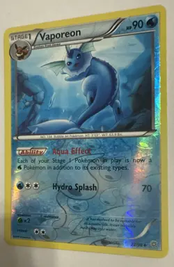 Pokemon TCG - VAPOREON - 22/98 - REVERSE HOLO - XY: ANCIENT ORIGINS (2015) NM/M - Image 3