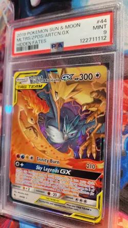 PSA 9 Pokemon TCG Moltres Zapdos Articuno GX 44/68 Hidden Fates Full Art Holo - Image 3