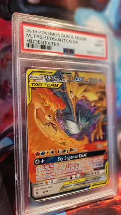 PSA 9 Pokemon TCG Moltres Zapdos Articuno GX 44/68 Hidden Fates Full Art Holo - Image 4