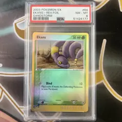 2003 Pokemon EX Sandstorm EKANS 64/100 REVERSE-FOIL TCG GRADED PSA 8 - Image 1
