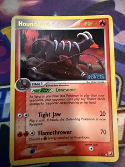 Pokemon TCG Houndoom 7/115 Unseen Forces Holo Stamped LP - Image 1