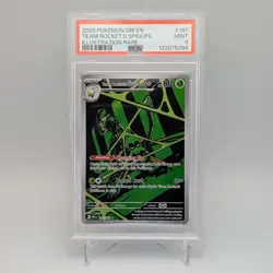 Team Rockets Spidops 187/182 Destined Rivals PSA 9 MINT Pokemon TCG Card - Image 1
