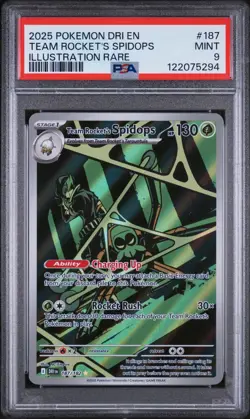 Team Rockets Spidops 187/182 Destined Rivals PSA 9 MINT Pokemon TCG Card - Image 3