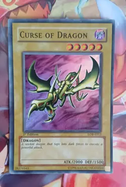 YUGIOH CURSE OF DRAGON SUPER RARE 1ST EDITION LIGHT PLAY LOB-E053 - Image 1