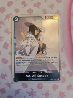 One Piece Card Game Pre Errata Ms. All Sunday OP01-079 Romance Dawn Near Mint - Image 1