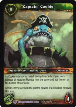 Captain Cookie Epic Foil Card World of Warcraft WoW TCG Dungeon Treasure Pack - Image 1