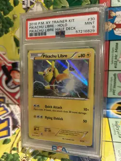 2016 POKEMON XY TRAINER KIT PIKACHU LIBRE HALF DECK #30 PIKACHU LIBRE-HOLO PSA 9 - Image 1