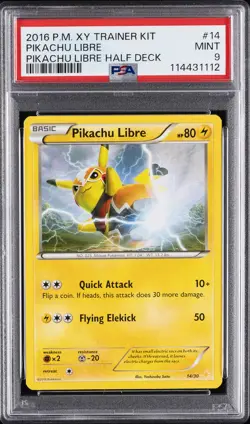 2016 POKEMON XY TRAINER KIT PIKACHU LIBRE HALF DECK #14 PIKACHU LIBRE PSA 9 - Image 1