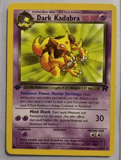 FIRST EDITION Dark Kadabra pokemon Card TCG 39/82 - Image 1