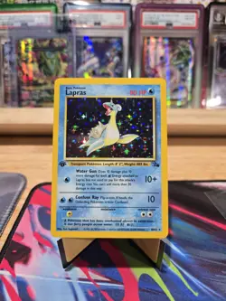 Pokemon TCG Lapras 1st Edition Holo Rare Card Fossil, 10/62 Lp - Image 1