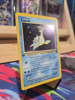 Pokemon TCG Lapras 1st Edition Holo Rare Card Fossil, 10/62 Lp - Image 2